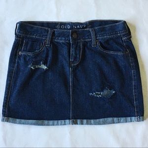 Jeans Skirt size 2 distressed denim Old Navy women